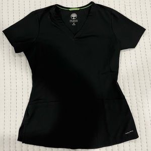 Black healing hands scrub top XS